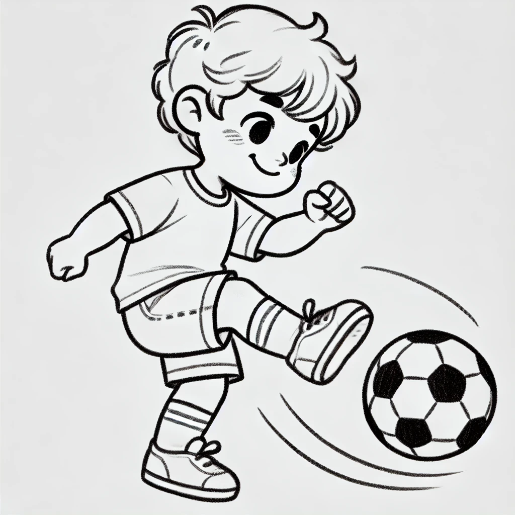 Child playing football